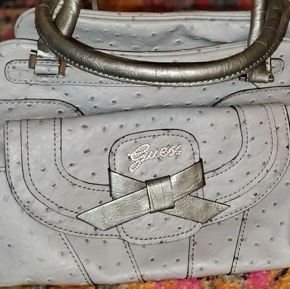 Guess handbag faux crocodile with cute bow